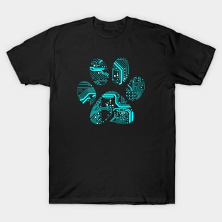 Cyber Pet Paw Blue T-Shirt